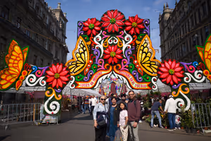 The entrance to the Zócalo City Center, all decked up for Christmas.