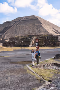 Getting closer to The Pyramid of the Sun, while listening to Frank, our guide, explain the theories for why these pyramids were built.