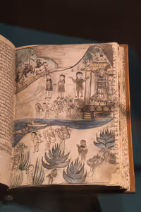 A book with drawings from the museum