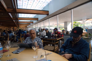 Parents looking at the menu