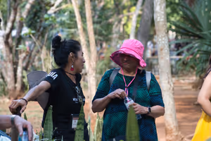 Amma chats with our tour guide Joselyn