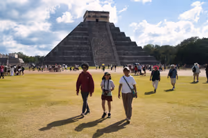 Walking over to the great ball court