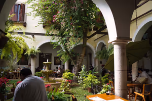 Our Lunch spot in Valladolid had a nice open central area.