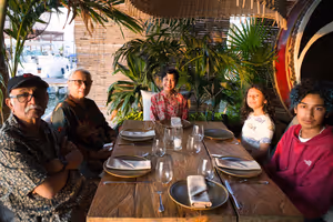 Dinner at Funcky geisha with views of the lagoon, and at sunset again.